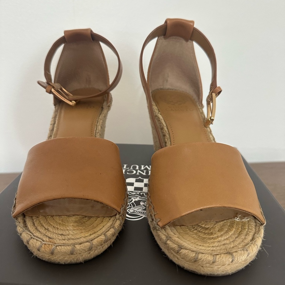 Vince Camuto Leera Tan Leather Espidrilles